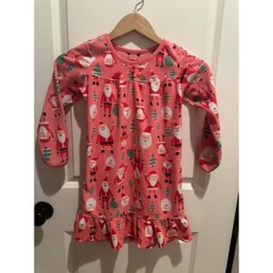 Carter's Girl Christmas Santa Clause Fleece Nightgown Size 6-7